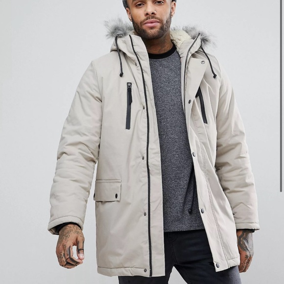 パーカー・フーディ STONE  Stone  Polyester Long Parka New Look | Jackets & Coats | New Look Mens Stone Parka With